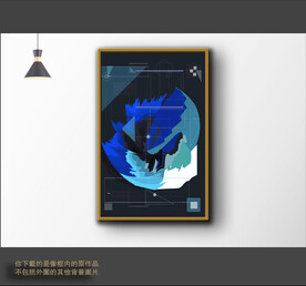 抽象复色组合装饰画