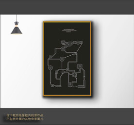  抽象线条组合装饰画