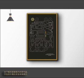 欧洲黑白抽象色块装饰图
