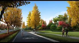 道路效果图景观效果图秋景效果图