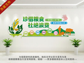 珍惜粮食学校食堂文化墙