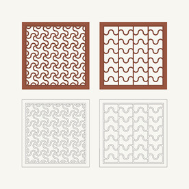 正方形窗花格 花窗 中式图案