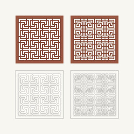 正方形窗花格 花窗 中式图案