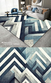 简约现代几何深色创意地毯地垫