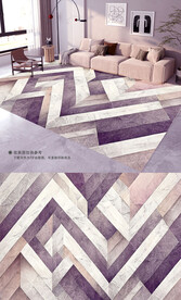 浅色简约图形地毯地垫图案设计