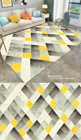 现代轻奢极简几何唯美地毯地垫