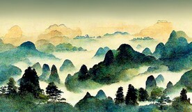 中国风现代创意山水装饰画