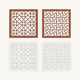 正方形窗花格 花窗 中式图案