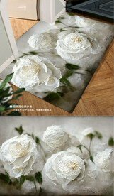 北欧浪漫清新玫瑰花朵地毯地垫