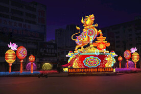 春节街道亮化 PSD分层效果 