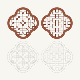 梅花形窗花格 花窗 中式图案