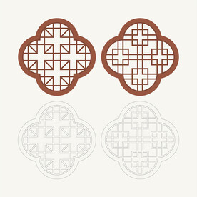 梅花形窗花格 花窗 中式图案