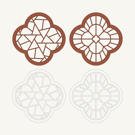 梅花形窗花格 花窗 中式图案