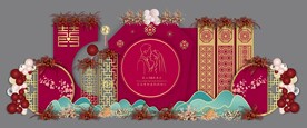 订婚宴婚宴背景板设计