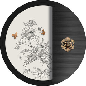 新中式线描国画装饰画