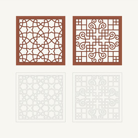 正方形窗花格 花窗 中式图案