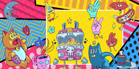 卡通插画背景墙