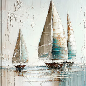 厚涂印象油画 风帆