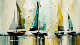 抽象油画 风帆
