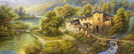 山水风景油画 装饰画
