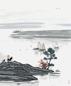 国画水墨江南