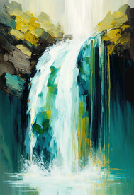 当代油画 飞流直下