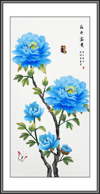 新中式花鸟牡丹国画