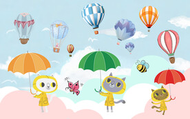 卡通儿童房背景墙