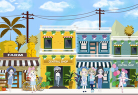 卡通服装店背景墙