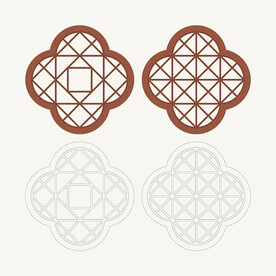 梅花形窗花格 花窗 中式图案