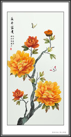 新中式牡丹花鸟国画