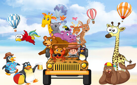 卡通动物世界背景