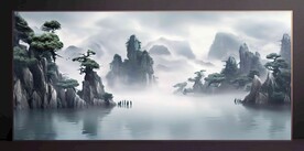 山水画装饰画无框画