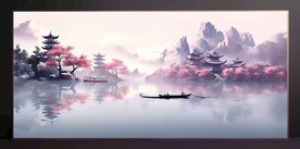 山水画装饰画无框画