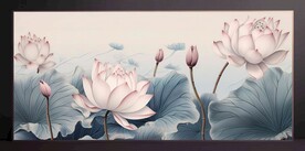 荷花装饰画无框画