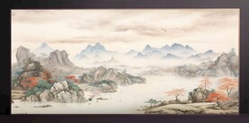 山水画装饰画无框画