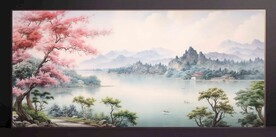 山水画装饰画无框画