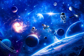 太空星球宇宙黑洞宇航员火箭背景