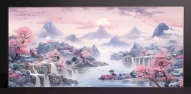 山水画装饰画无框画