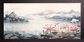 荷花装饰画无框画