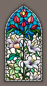 教堂蒂凡尼艺术玻璃拱门图案