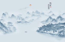 水墨江南背景墙