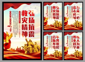 抗震救灾精神党建海报