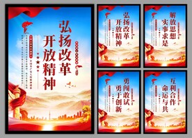 改革开放精神党建海报