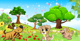 卡通儿童小狗背景墙