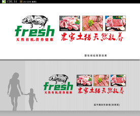 猪肉专卖店形象墙