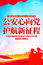 公安心向党警察节海报