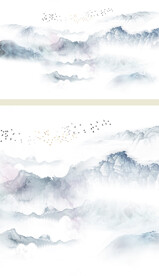 高清意境山水背景墙壁画