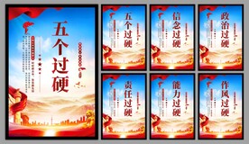 五个过硬党建海报