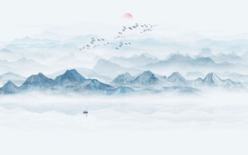 新中式水墨山水图